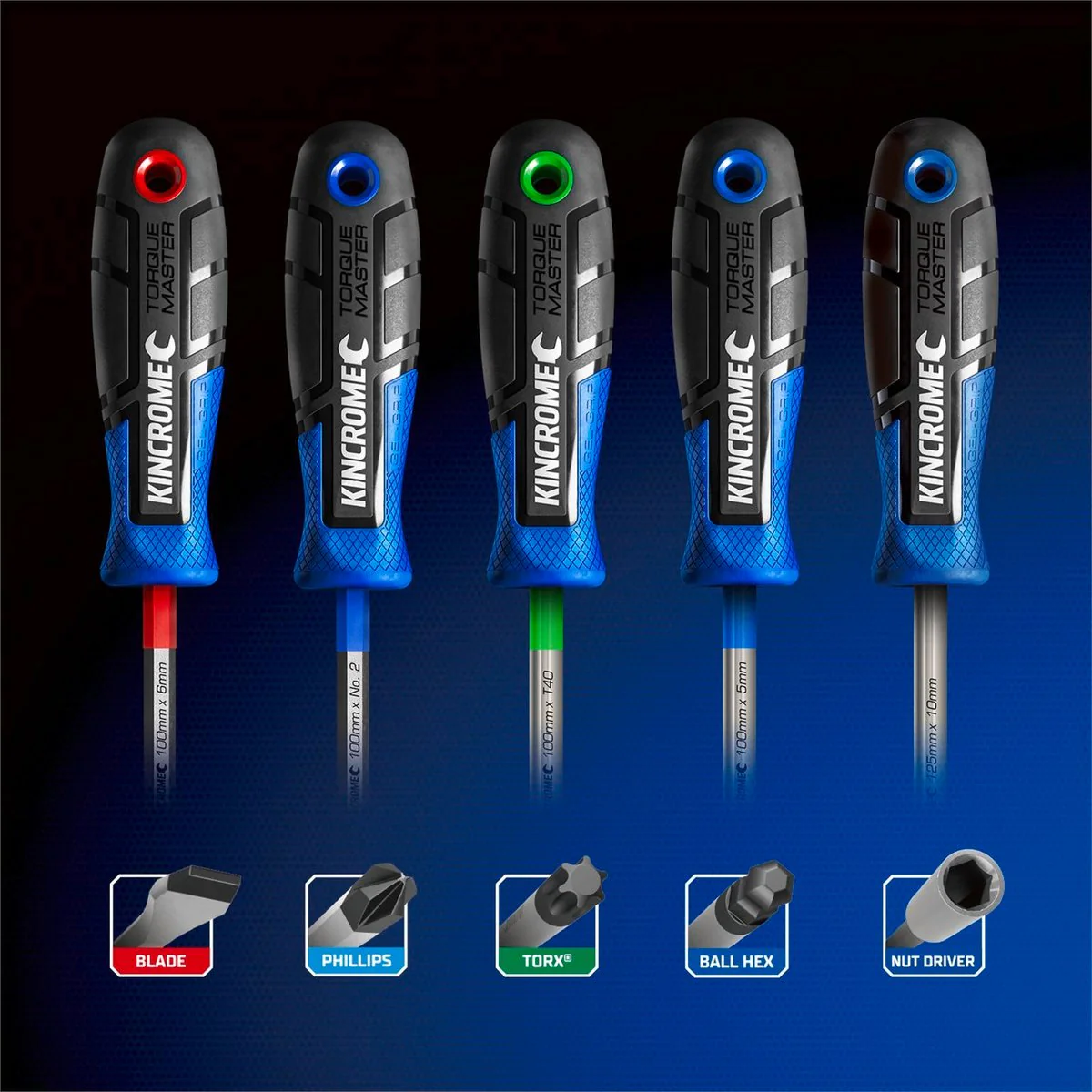 Kincrome Torquemaster Bit Set - 11 Piece - Chrome Vanadium Steel - Colour Coded - Image 2