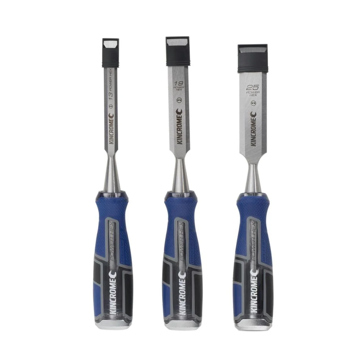 Kincrome Wood Chisel Set - 13mm 19mm 25mm - Chrome Vanadium Steel - Gel Grip