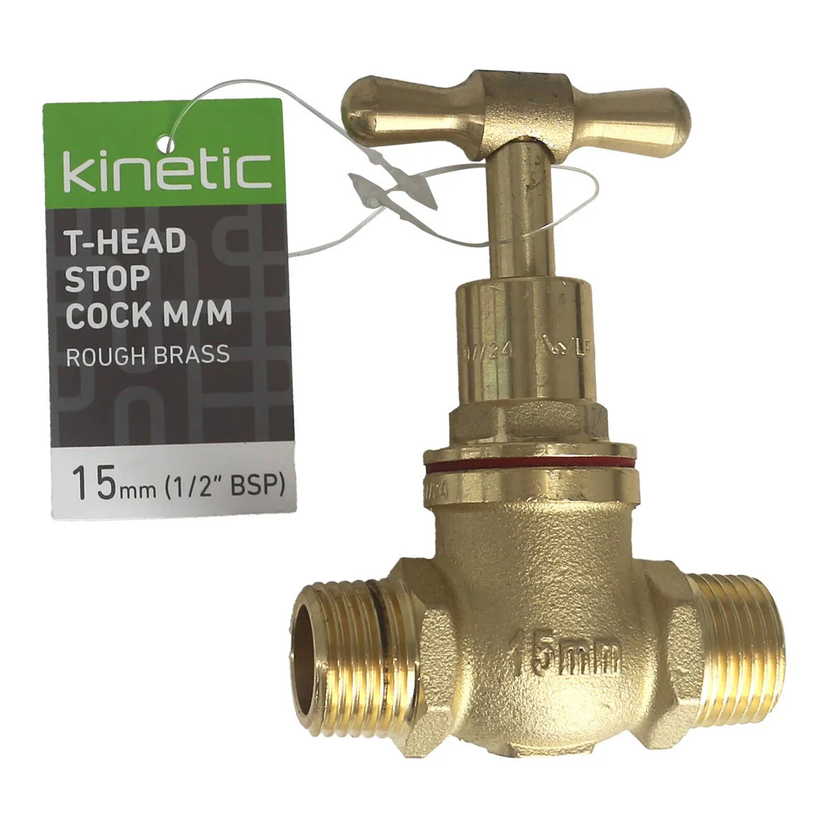 Kinetic 15mm Brass Male T Head Stop Cock - Lead Free - WaterMark Certified - Image 2