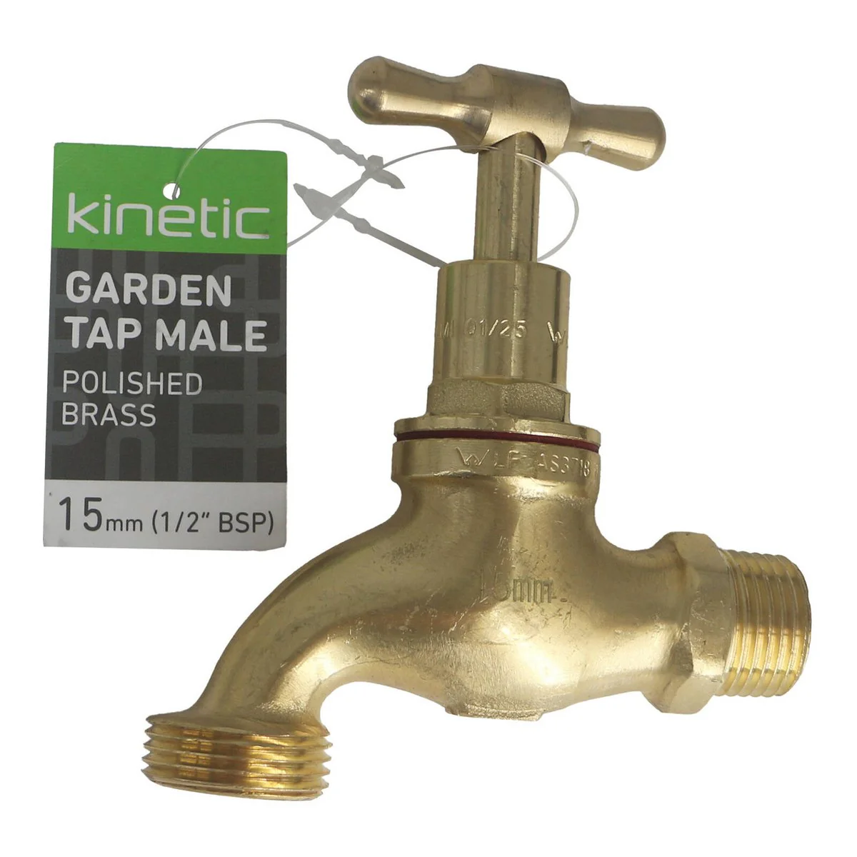 Kinetic 15mm Polished Brass Garden Tap - Lead Free - Durable Design - Image 2