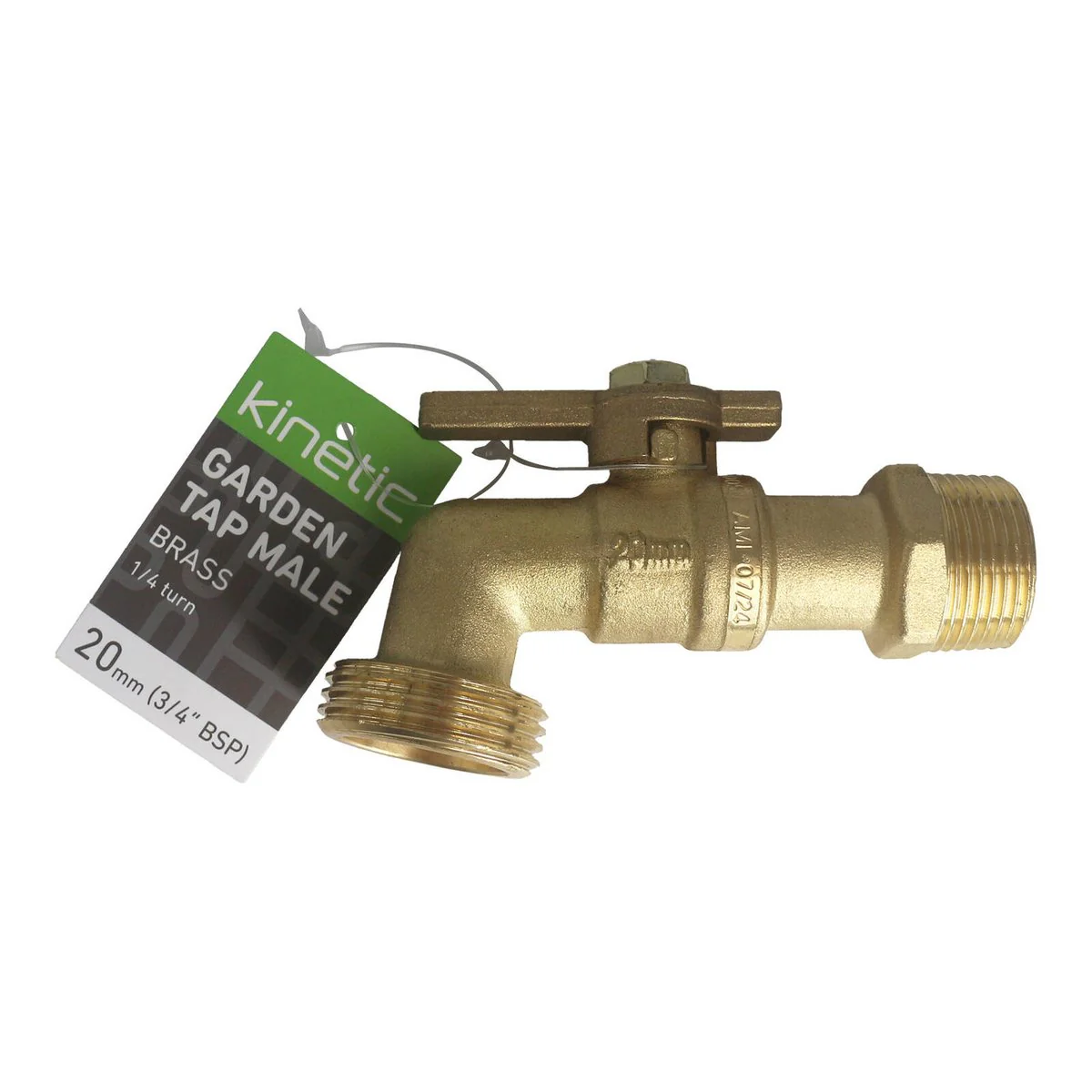 Kinetic 20mm Brass Male ¼ Turn Hose Cock - Durable Plumbing Valve - Image 2