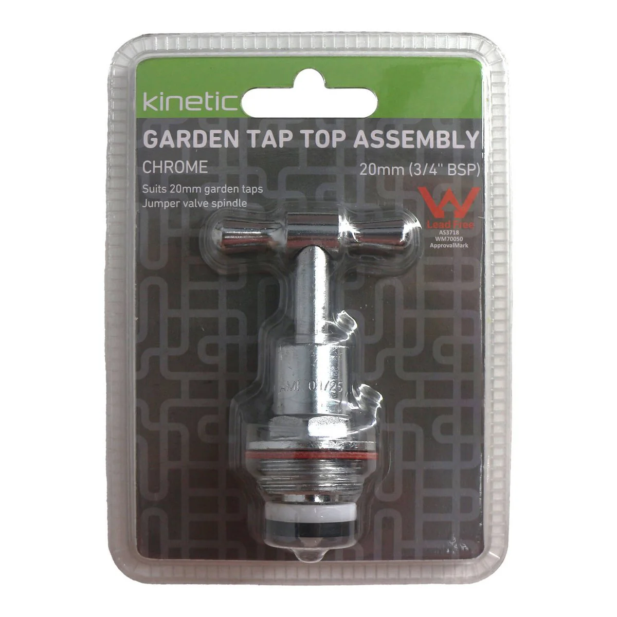 Kinetic 20mm Chrome Garden Tap Top Assembly - Lead-Free Brass - Leak-Proof - Image 2
