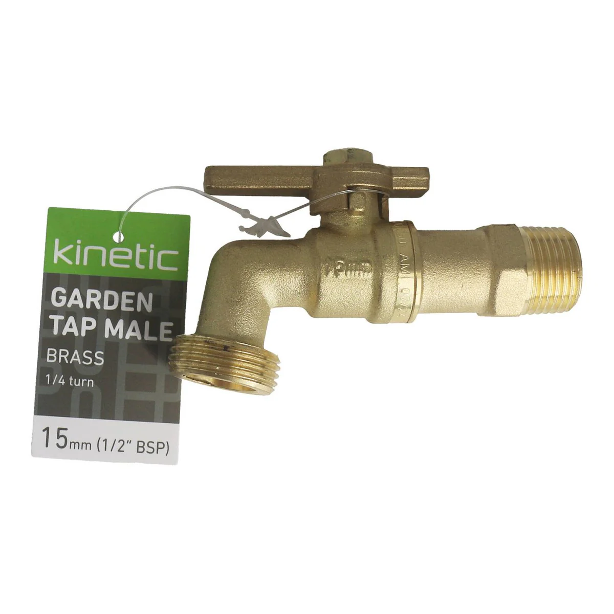 Kinetic Brass Male ¼ Turn Hose Cock - 15mm - Durable Water Control - Image 2