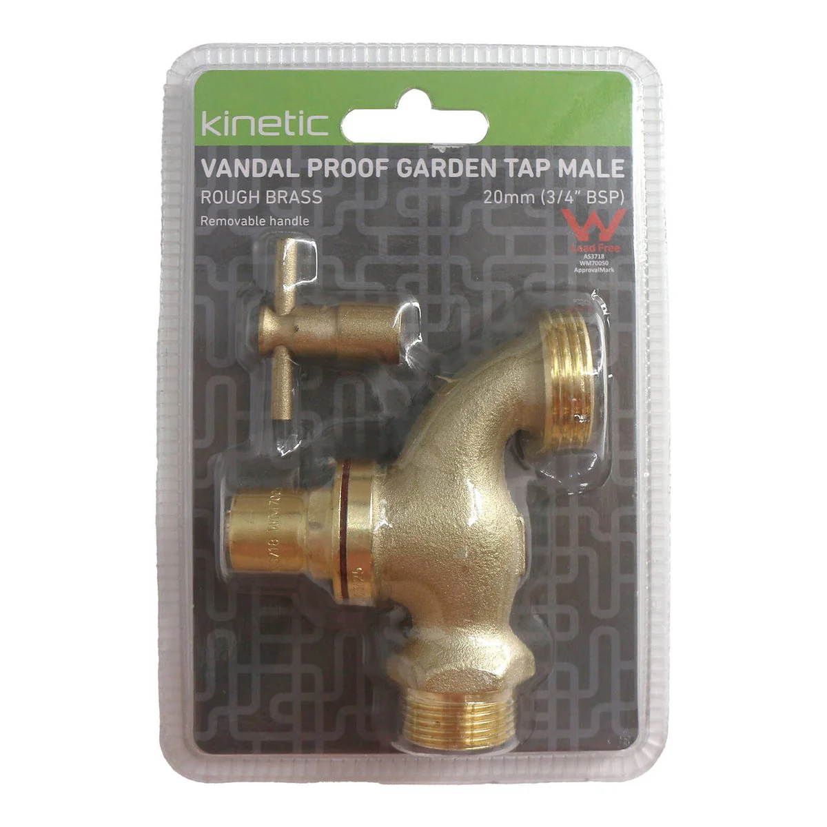 Kinetic Brass Male Vandal Proof Garden Tap - 20mm - Durable & Leak-Proof - Image 2