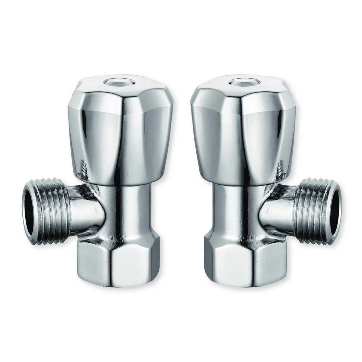 Kinetic Mini Cistern Cock 15mm Chrome 2 Pack - Lead-Free Brass - Quick Shut-Off