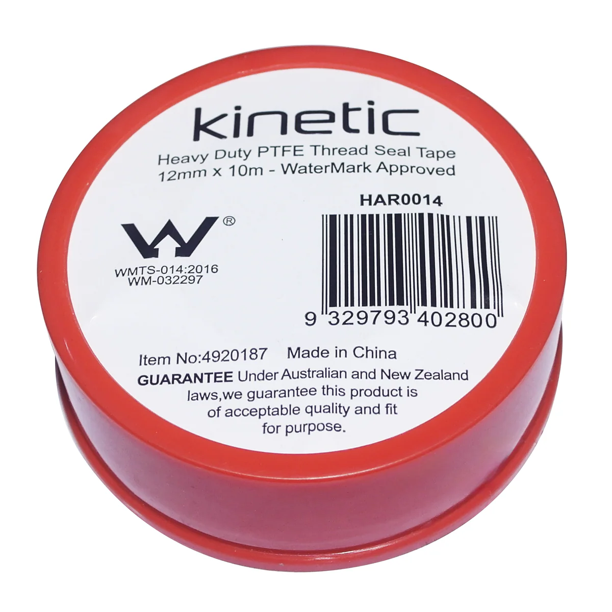 Kinetic Premium Thread Seal Tape - 12mm x 10m - Pink - Watermark Approved - Image 2