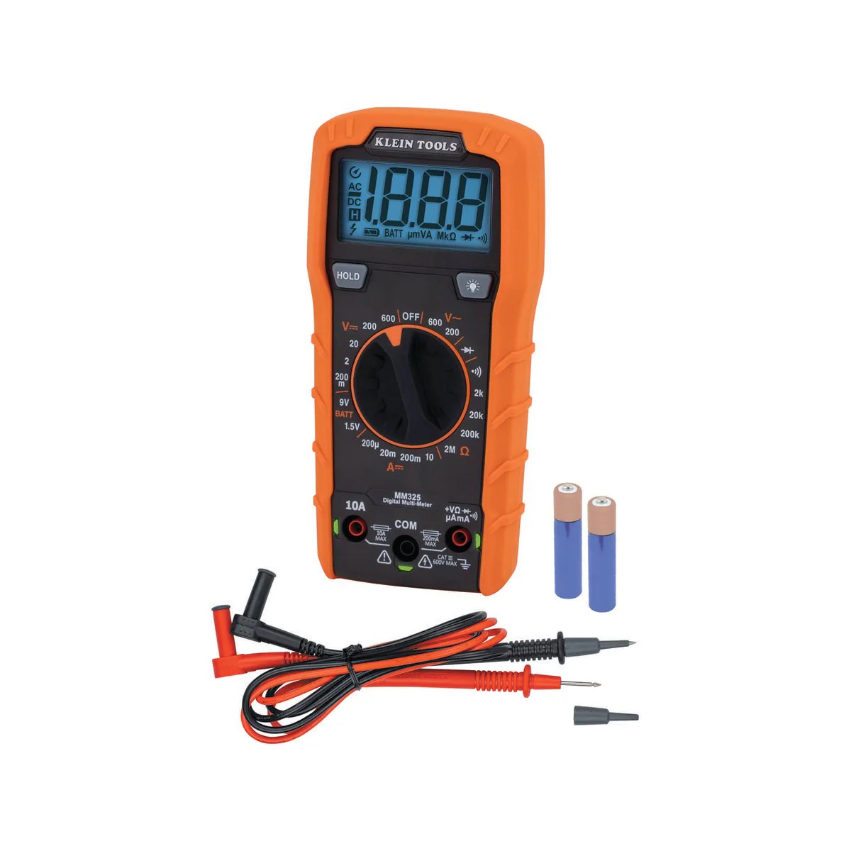 Klein Tools MM325 Multimeter - 600V AC/DC - 10A - Manual Ranging - Durable Design