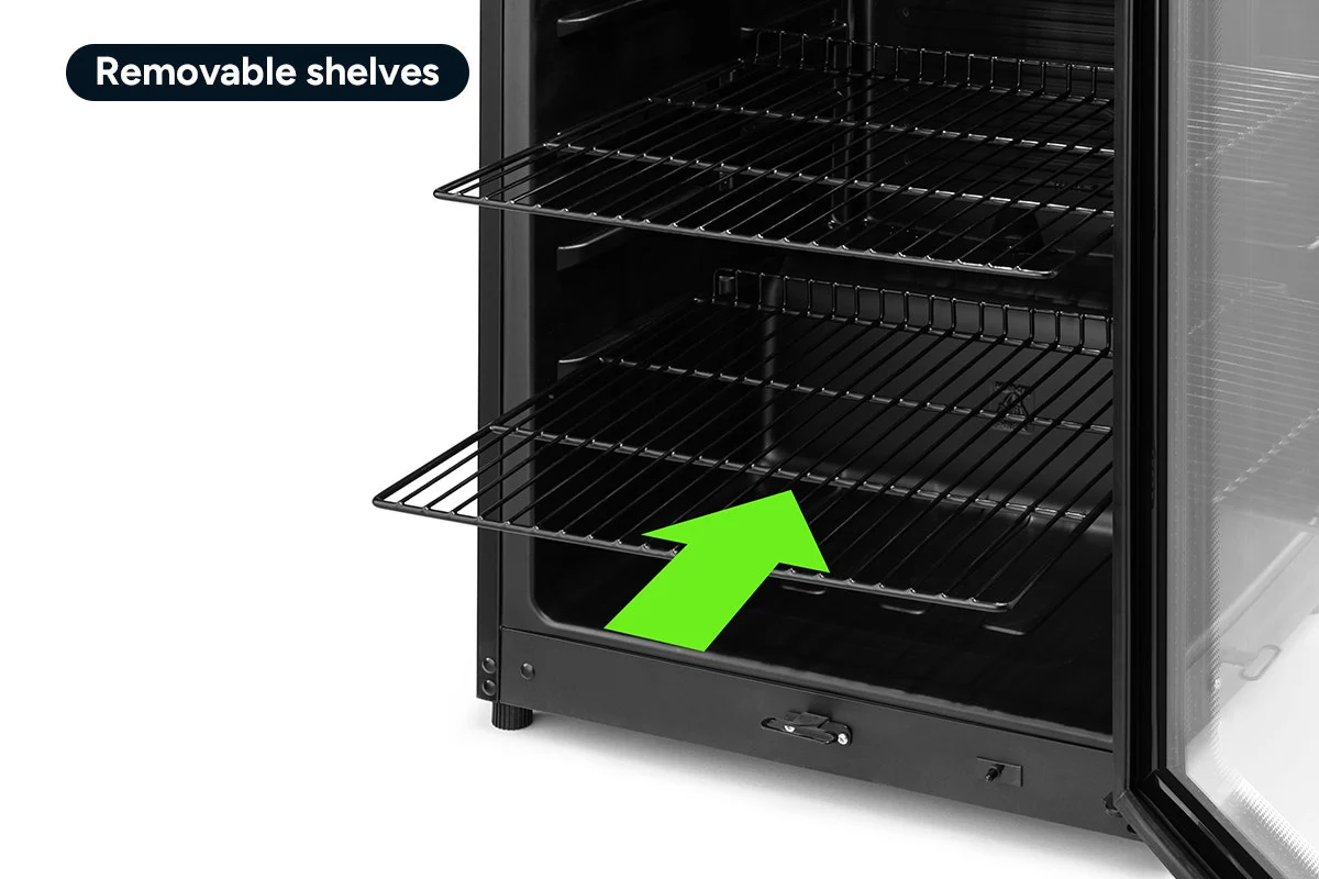 Kogan 131L Glass Door Bar Fridge with LED Lighting & Adjustable Shelves - Image 10