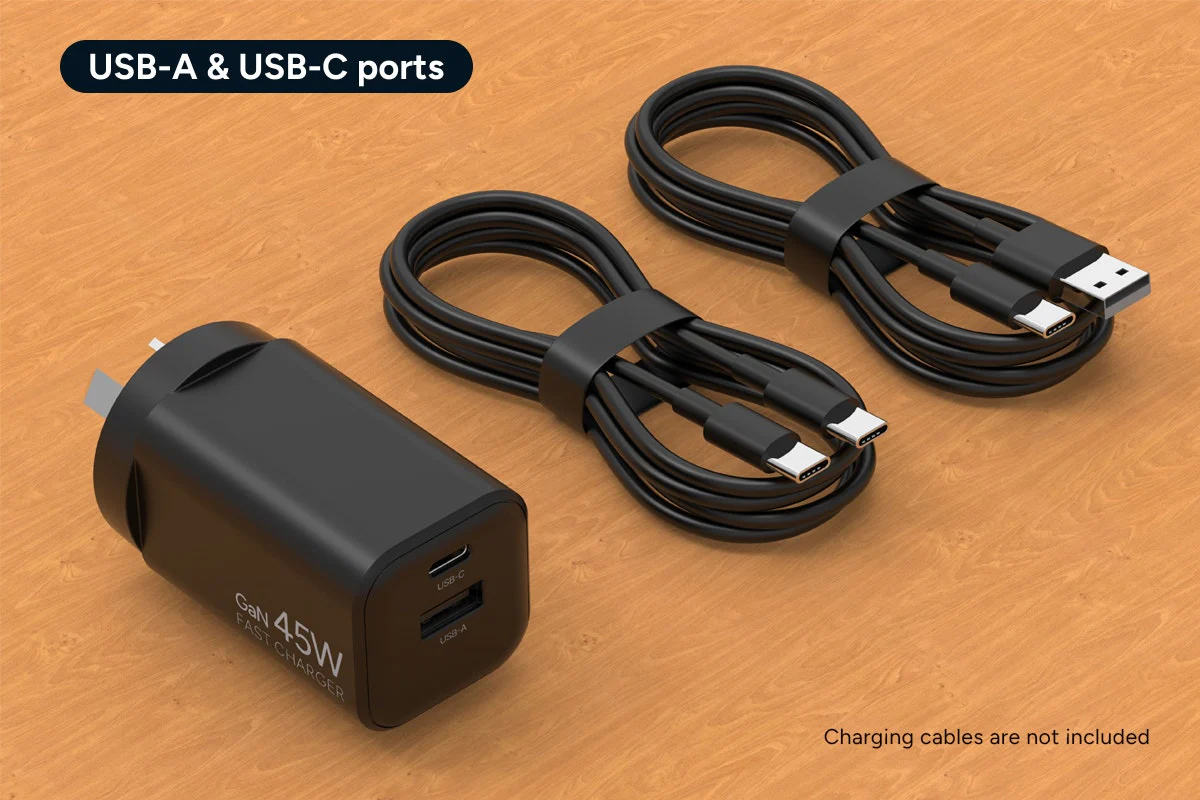 45W GaN Fast PD Charger with Dual USB-C & USB-A Ports - Image 6