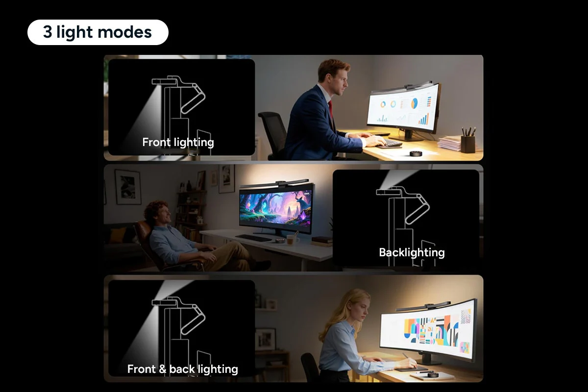 Curved Monitor Light Bar - 66cm Remote-Controlled Ambient Lighting - Image 7