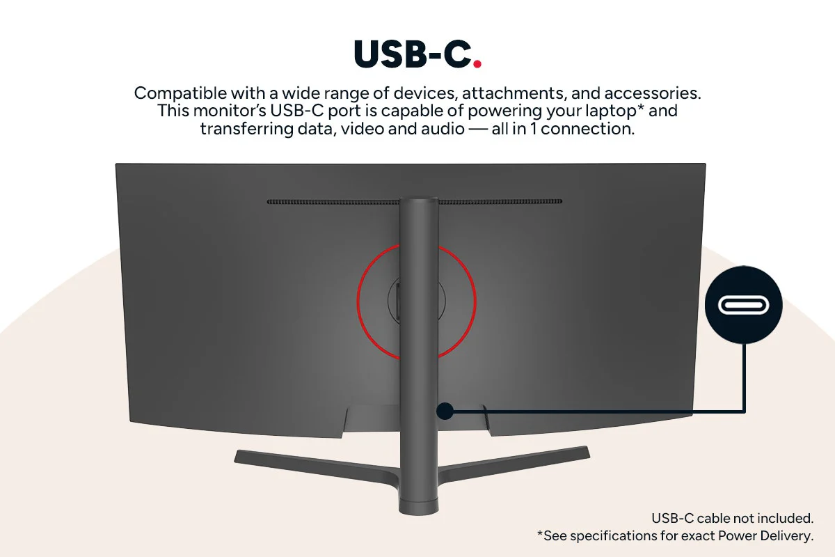 Kogan Infinity 34" Curved WQHD 180Hz USB-C Monitor for Gaming & Work - Image 4