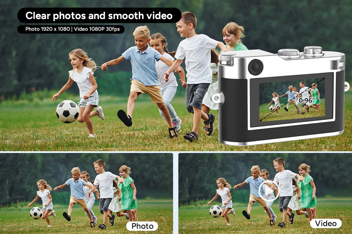 Kogan Mini Keychain Camera - Retro Black, 1080P HD, Compact Design - Image 6