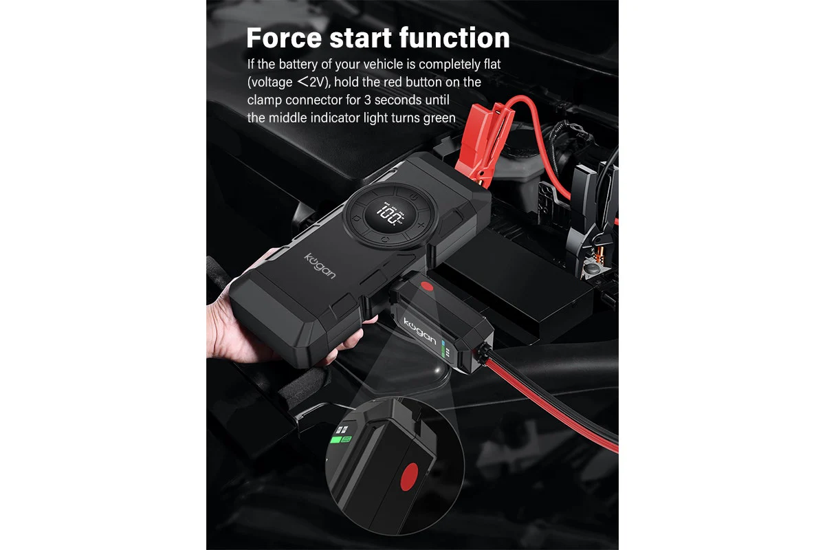Kogan Portable 4-in-1 Jump Starter, Air Compressor & Power Bank 3000A - Image 7