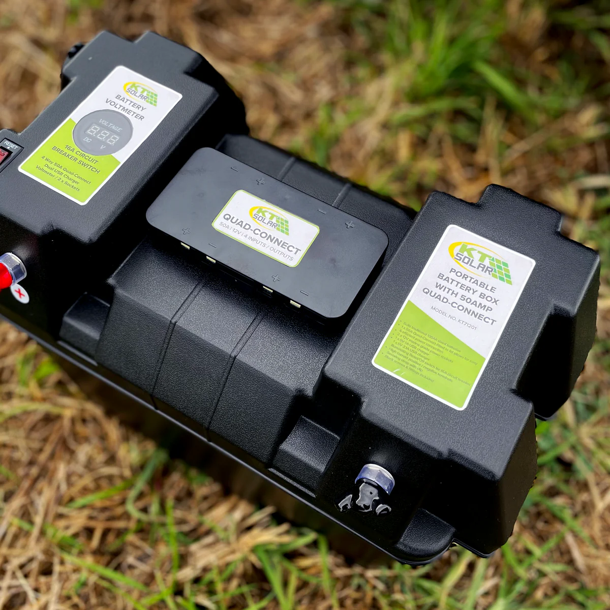 Kt Solar Battery Box Quad Connect KT71201 - 50Amp - 432mm x 324mm x 272mm - Portable Battery Management - Image 4