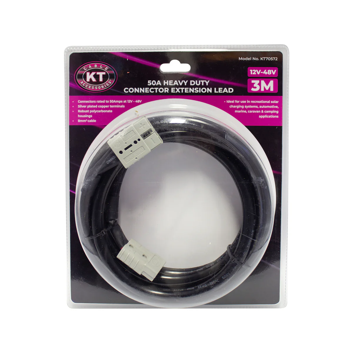 Kt Solar Heavy Duty 3 Meter Lead 50A KT70572 - Reliable Power Transfer - Image 2