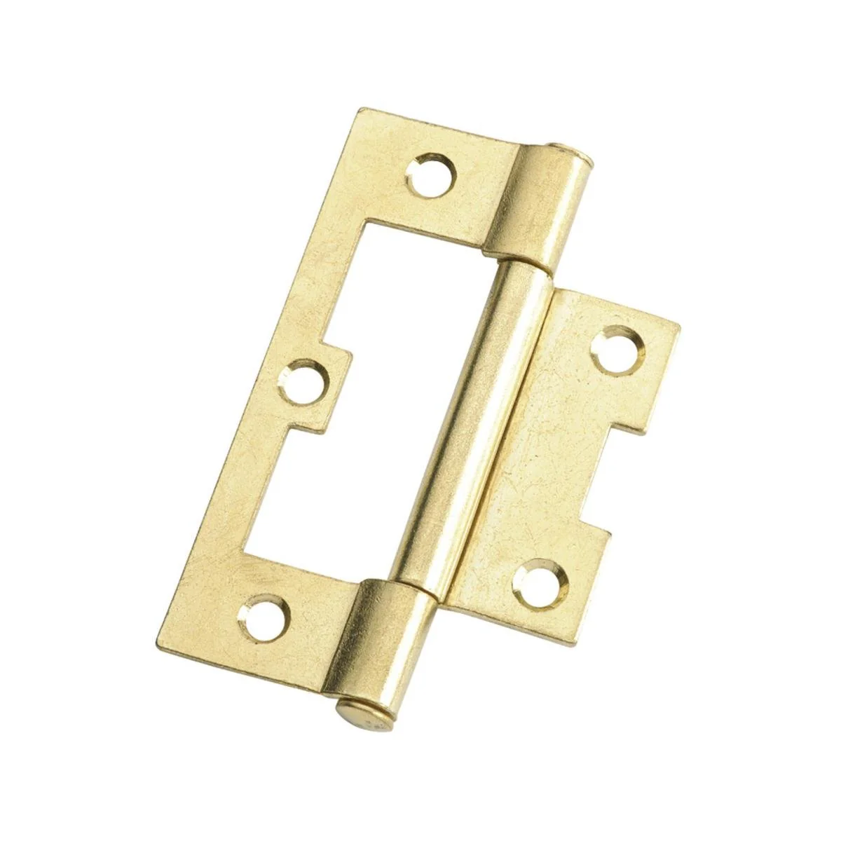 Lane Brass Plated Fixed Pin Easy Fit Hinge 2 Pack - 75 x 47 x 1.6mm
