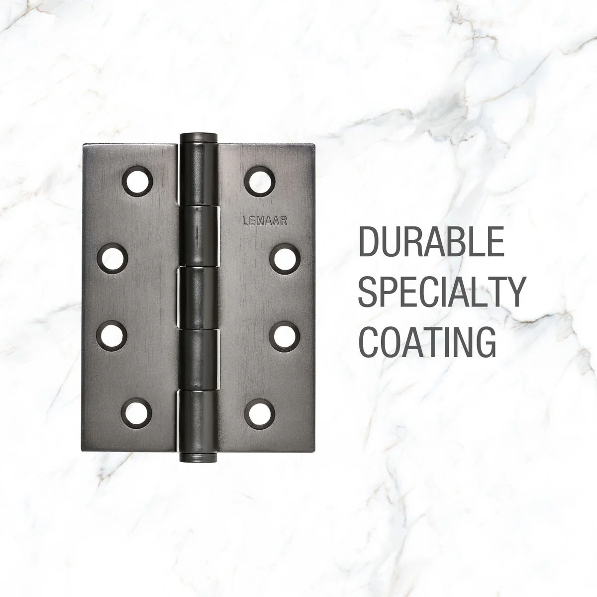 Lemaar Gun Metal Grey Hinge - 100 x 75 x 2.5mm - Fixed Pin - Durable Zinc - Image 4