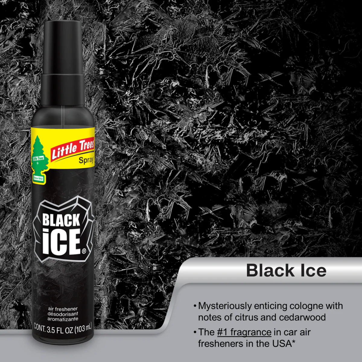 Little Trees Black Ice Air Freshener Pump Spray - 103ml - Long-Lasting Scent - Image 3