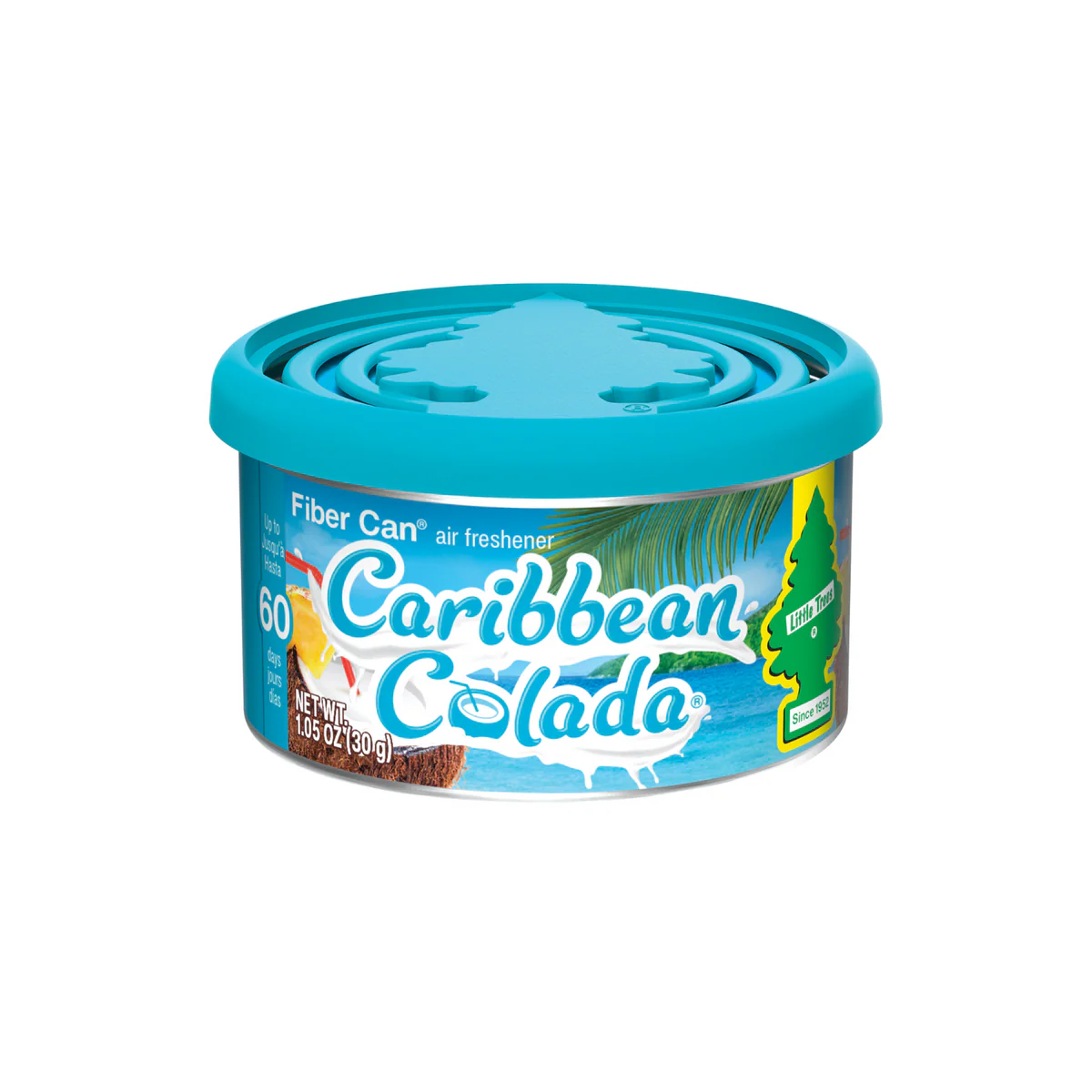 Little Trees Caribbean Colada Air Freshener Fiber Can - 30g - Long-Lasting Scent
