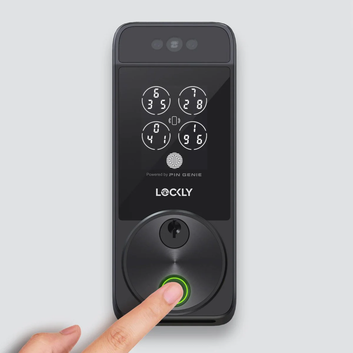 Lockly Black Matte Visage Zeno Smart Deadbolt - Facial Recognition - Fingerprint Access - Waterproof - Image 5