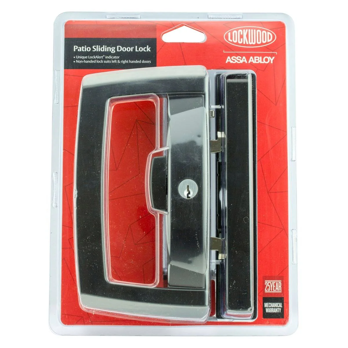 Lockwood Onyx Patio Sliding Door Lock - Black - 108mm x 185mm - Security