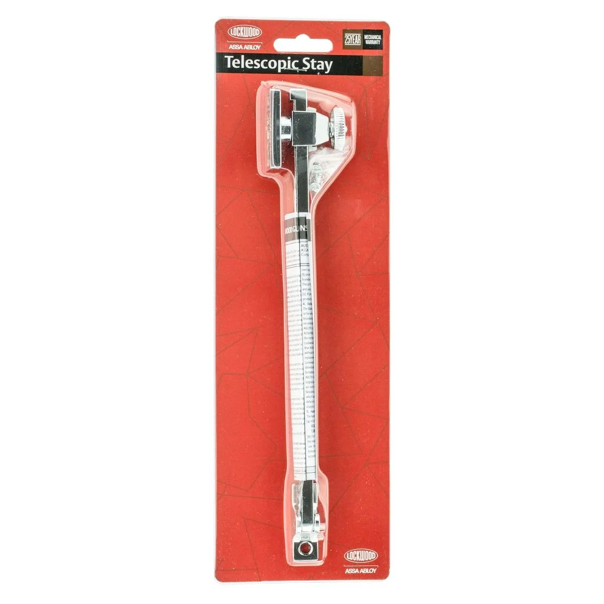 Lockwood Telescopic Stay - 118mm - Zinc Alloy - Chrome Finish