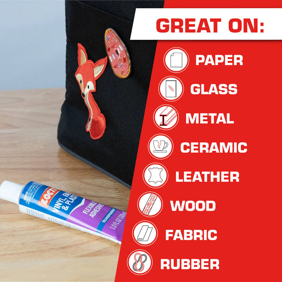 Loctite Vinyl Fabric and Plastic Flexible Adhesive 30ml - Clear - Waterproof - Image 3