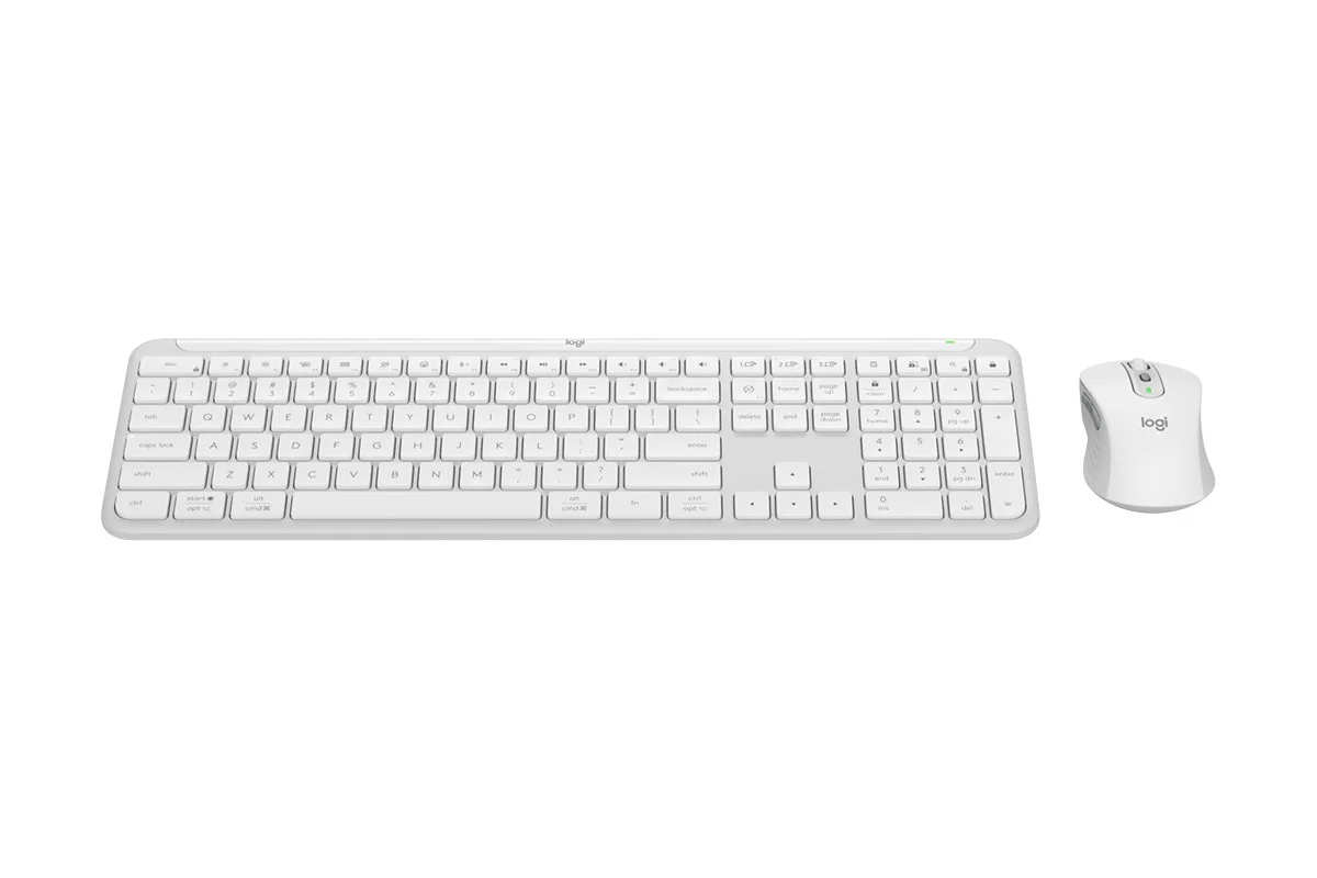Logitech MK950 Wireless Keyboard & Mouse Combo - Slim Off White - Image 2
