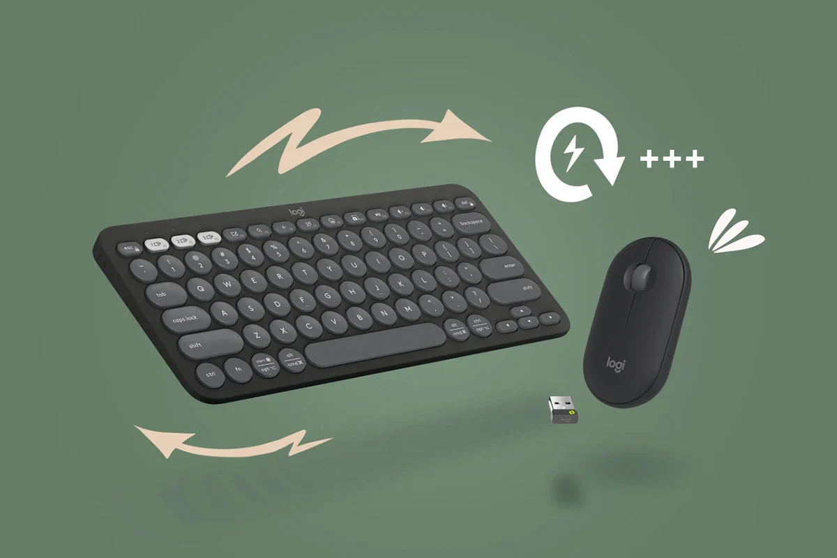 Logitech Pebble 2 Wireless Keyboard & Mouse Combo - Graphite Design - Image 8