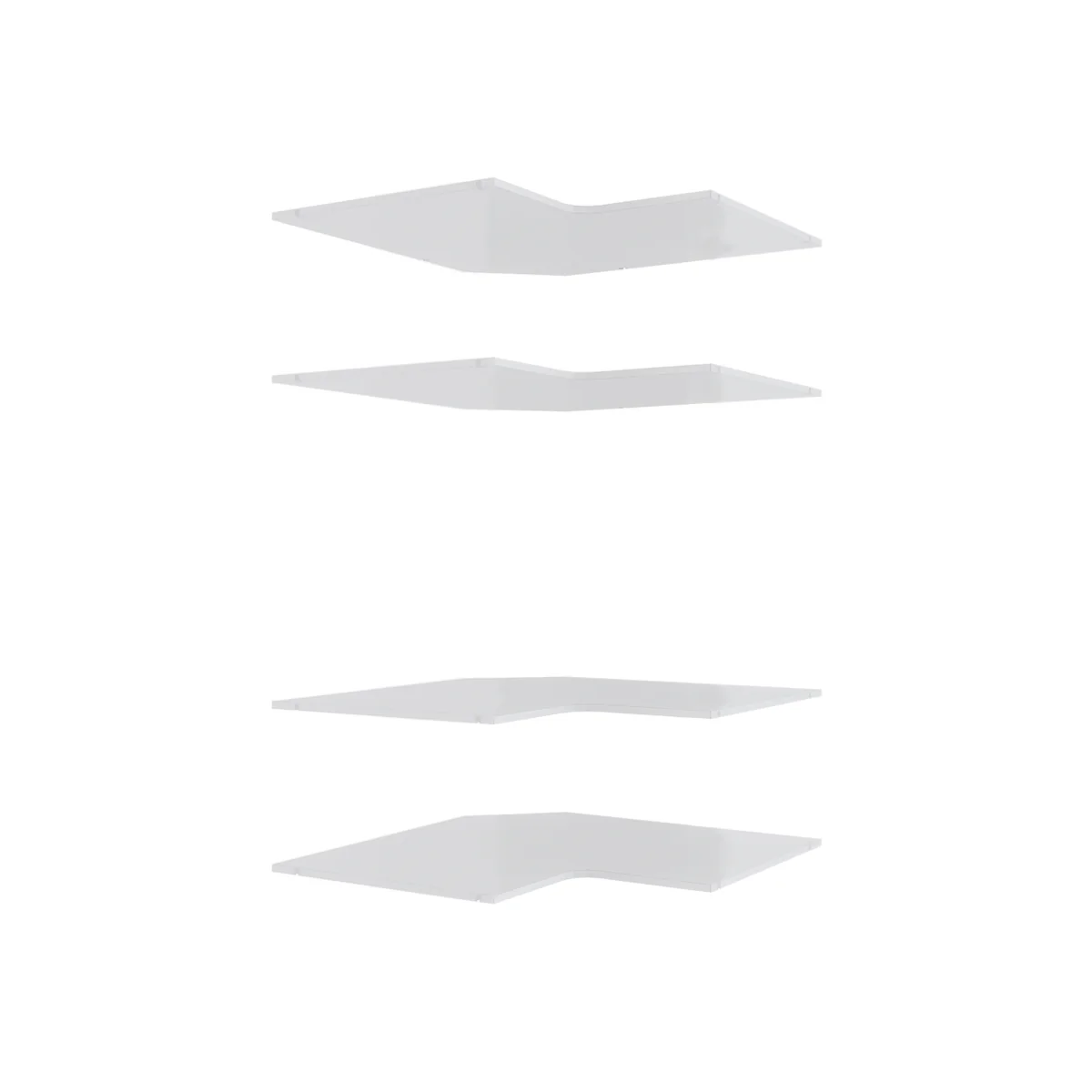 Lugna White 4 Shelf Corner Insert Kit 900 x 580mm - Modular Storage Solution