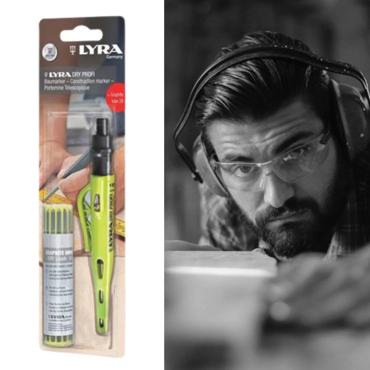 Lyra Carpenters Pencil - 12 Piece - Graphite - Automatic Lead Feed - Image 3