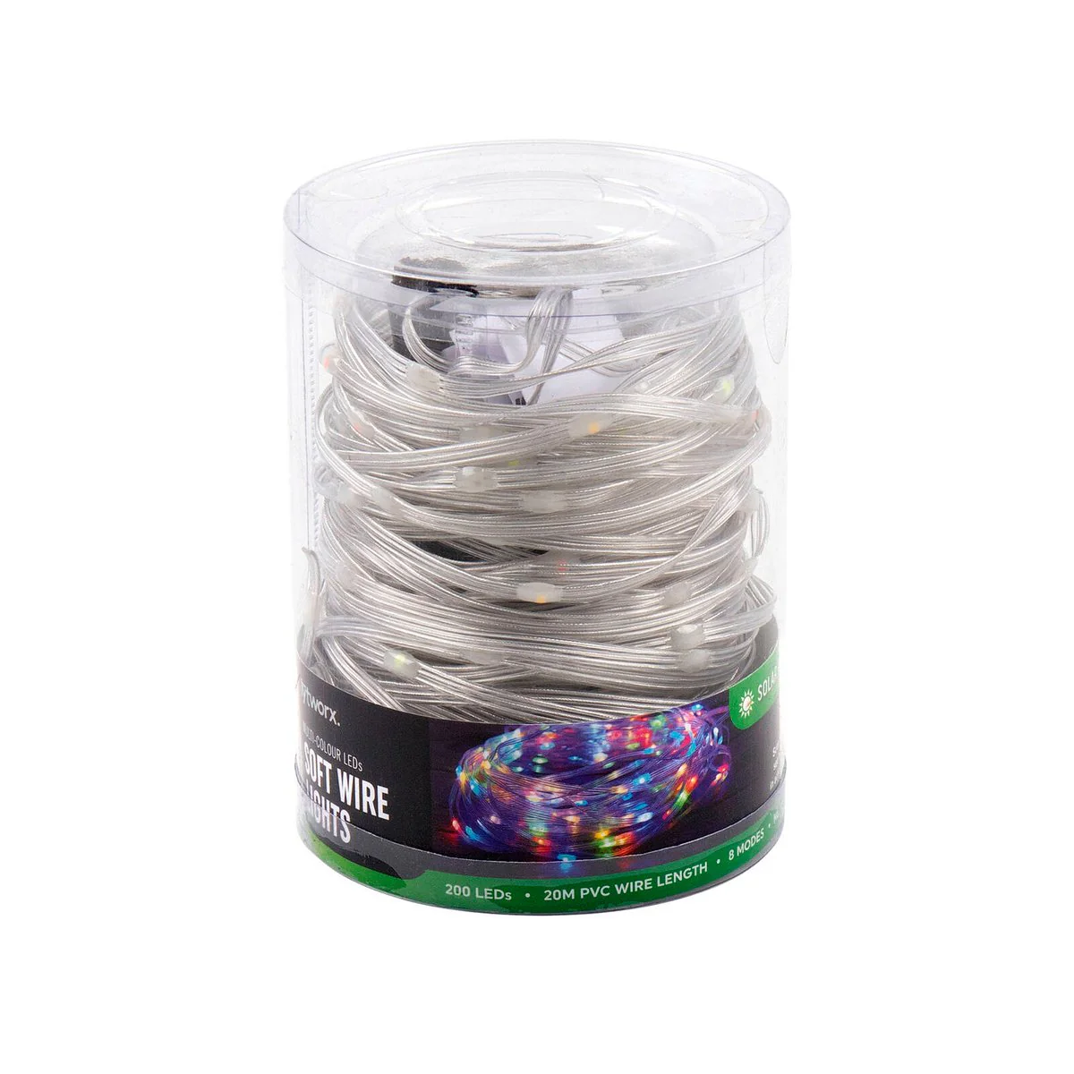 Lytworx 20m Multicolour Solar Soft Wire String Light - 200 LED - Flexible