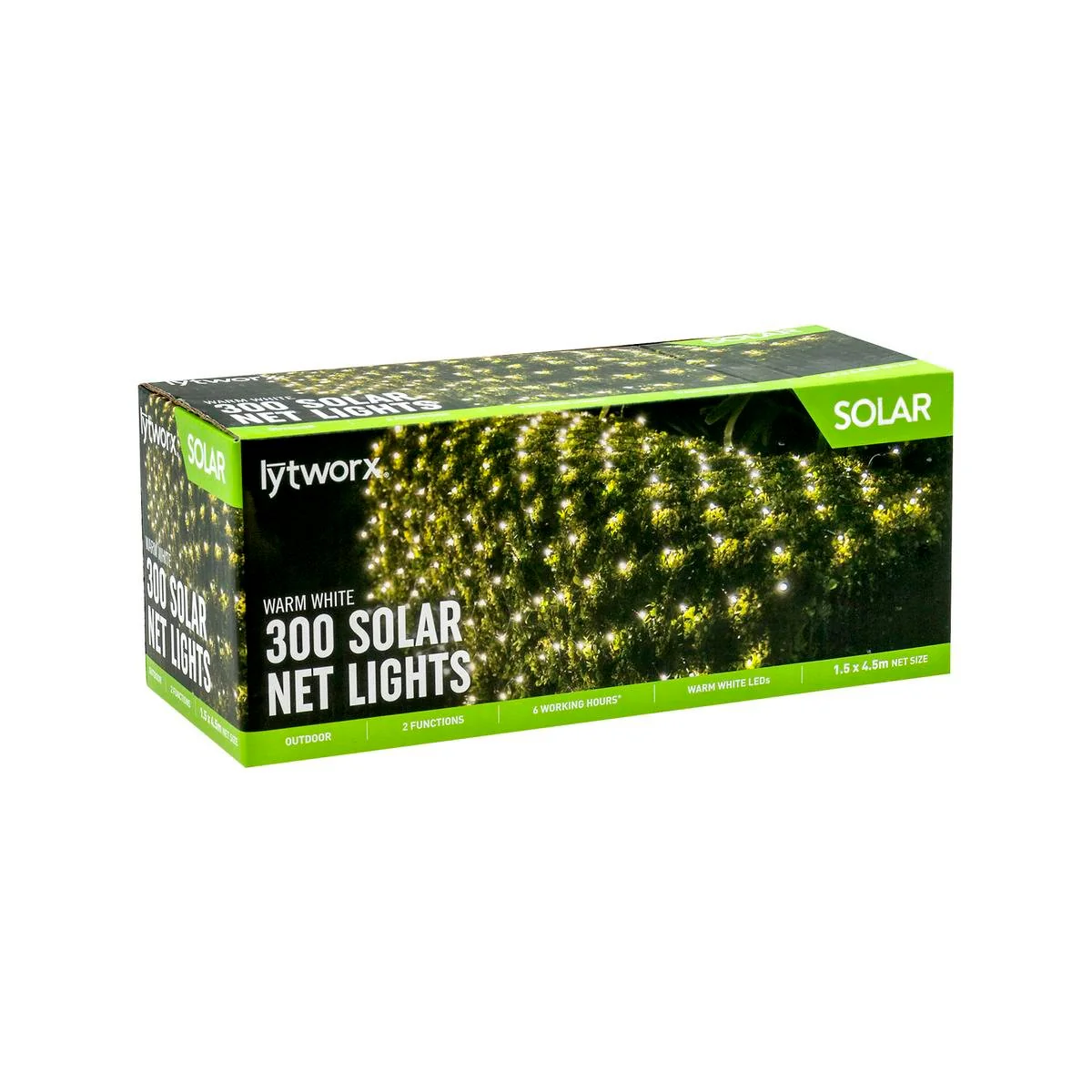 Lytworx Solar Net Light - 1.5 x 4.5m - Warm White - 300 LEDs - Indoor/Outdoor