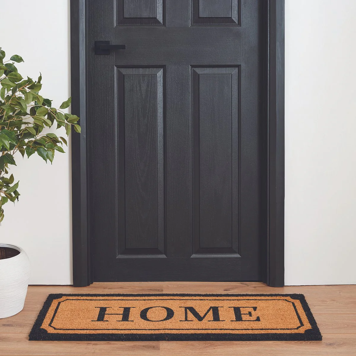 Madras Link Coir Door Mat 45 x 115cm - Black - Non-Slip - Durable - Image 2