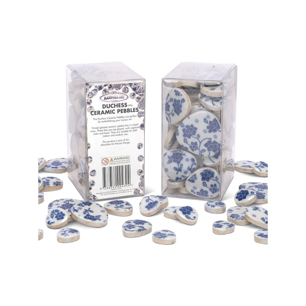 Mandala Art Duchess Ceramic Mosaic Pebbles - Mixed Size Pack - 52mm x 105mm x 67mm - Durable for Indoor/Outdoor Use