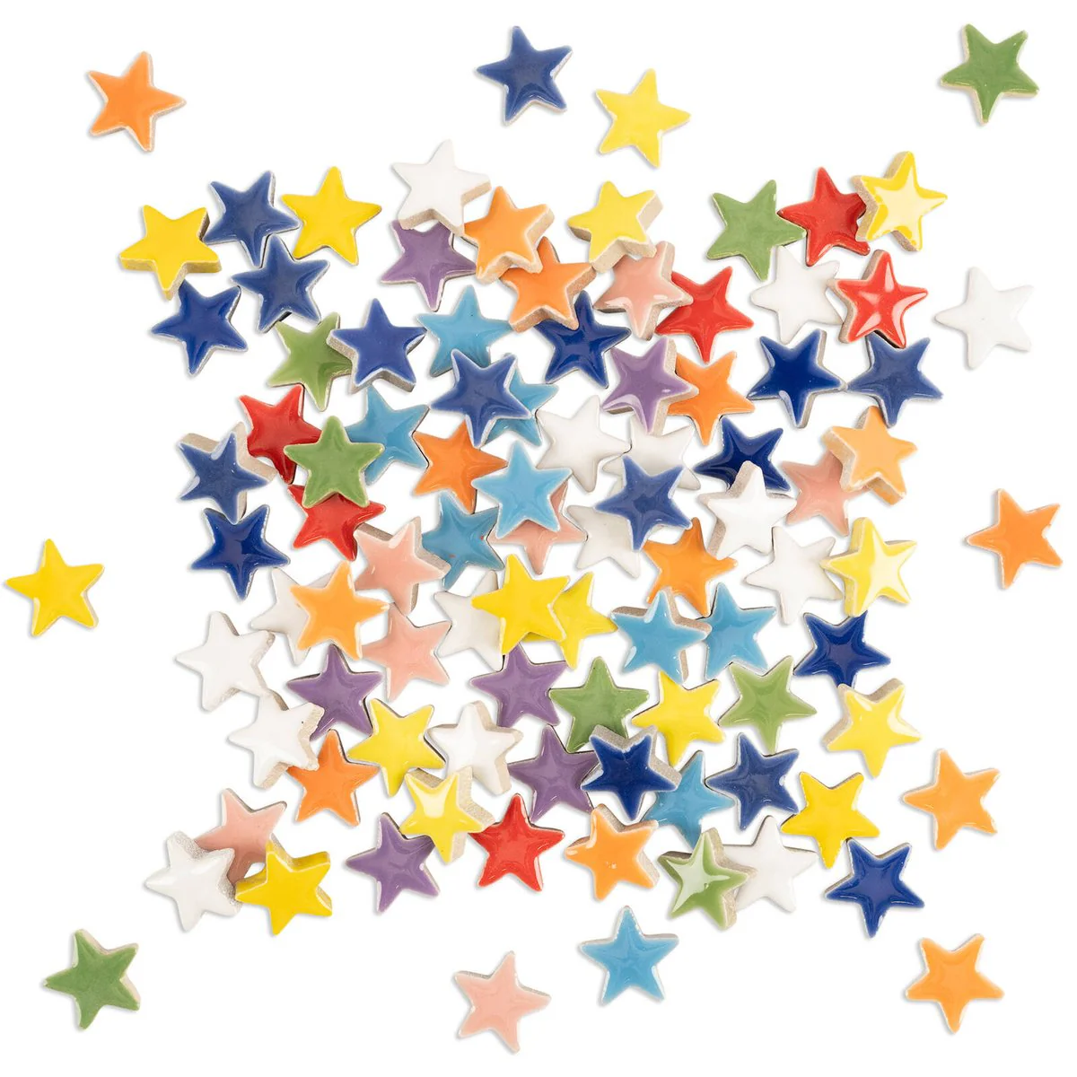 Mandala Art Starry Night Ceramic Stars Mosaic Tiles - Assorted Colours - 14mm - Safe Edges - Indoor/Outdoor Use - Image 2