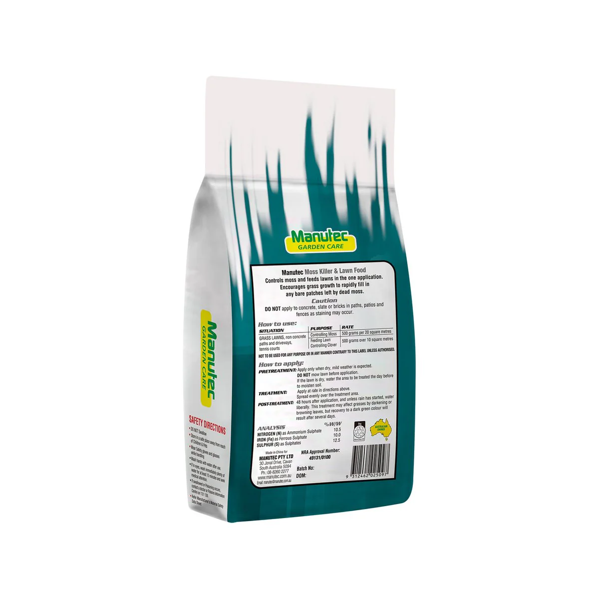Manutec Moss Killer & Lawn Food - 2.5kg - Soluble Granules - Selective - Image 2