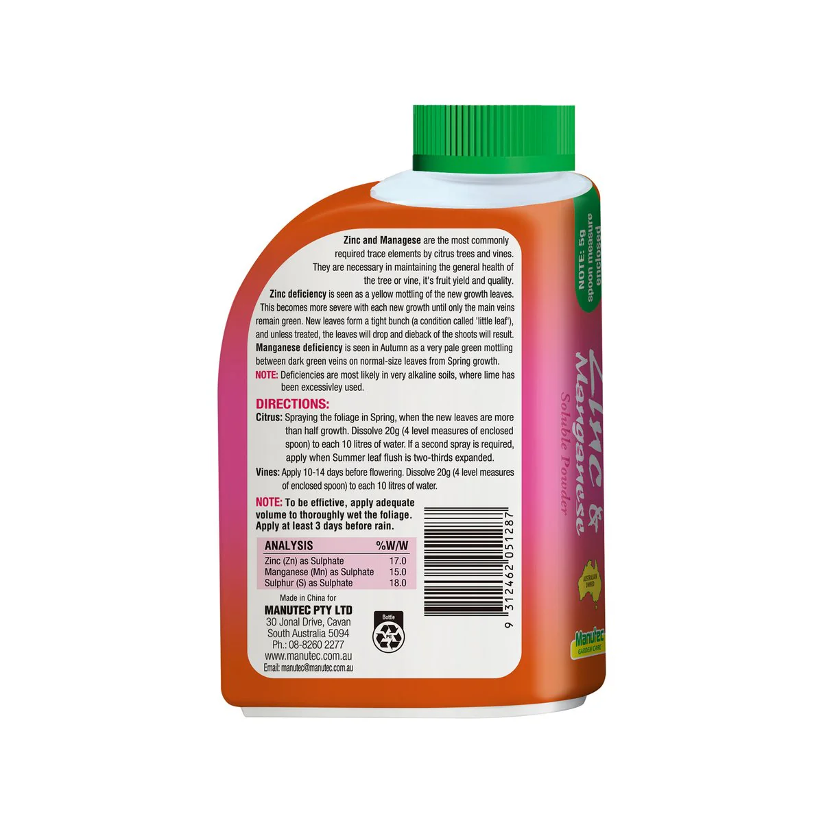 Manutec Zinc Manganese Soluble Powder - 500g - Water Soluble - Safe for Vegetables - Image 2