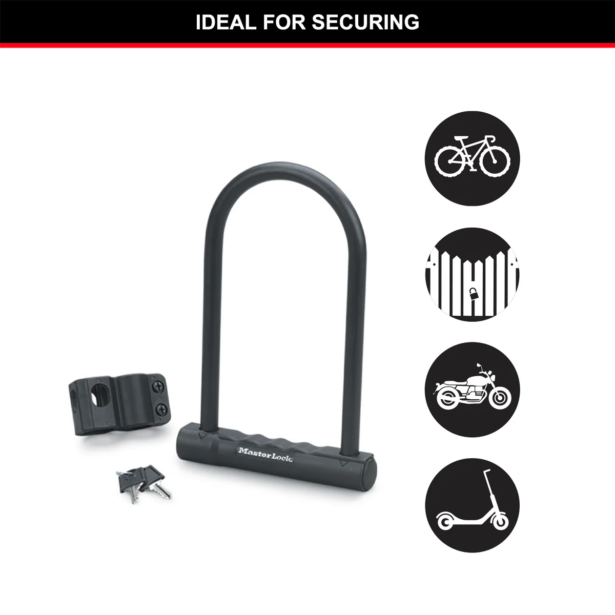 Master Lock Bike Lock - 200mm x 100mm x 12mm - Hardened Steel - Weather Resistant - Image 5
