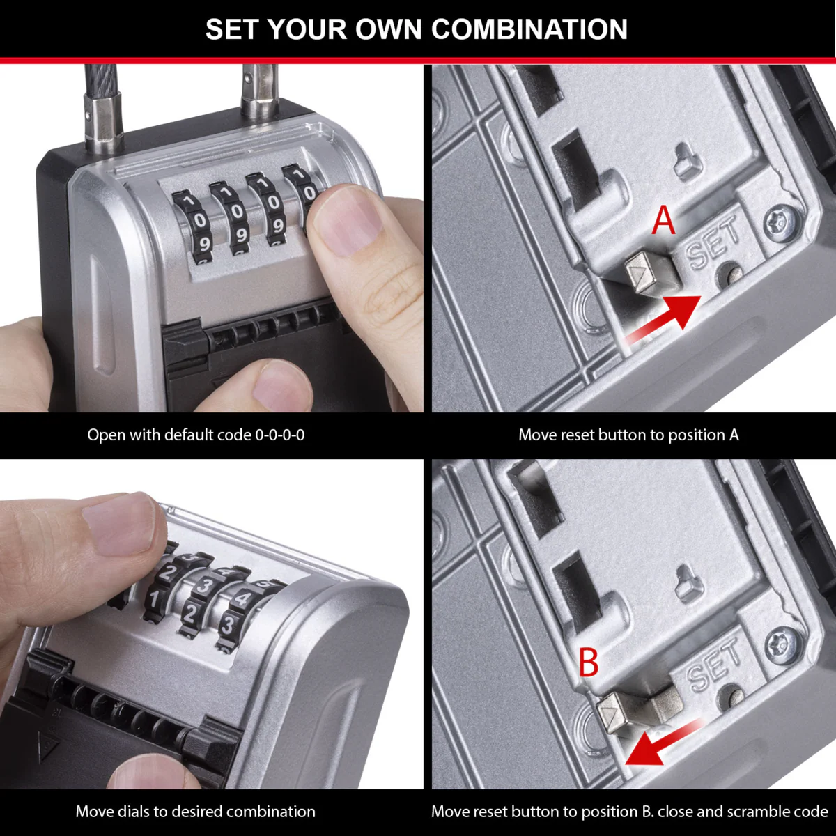 Master Lock Cable Next Gen Key Safe - Holds 10 Keys - 76mm x 283mm - Durable Metal - Image 5