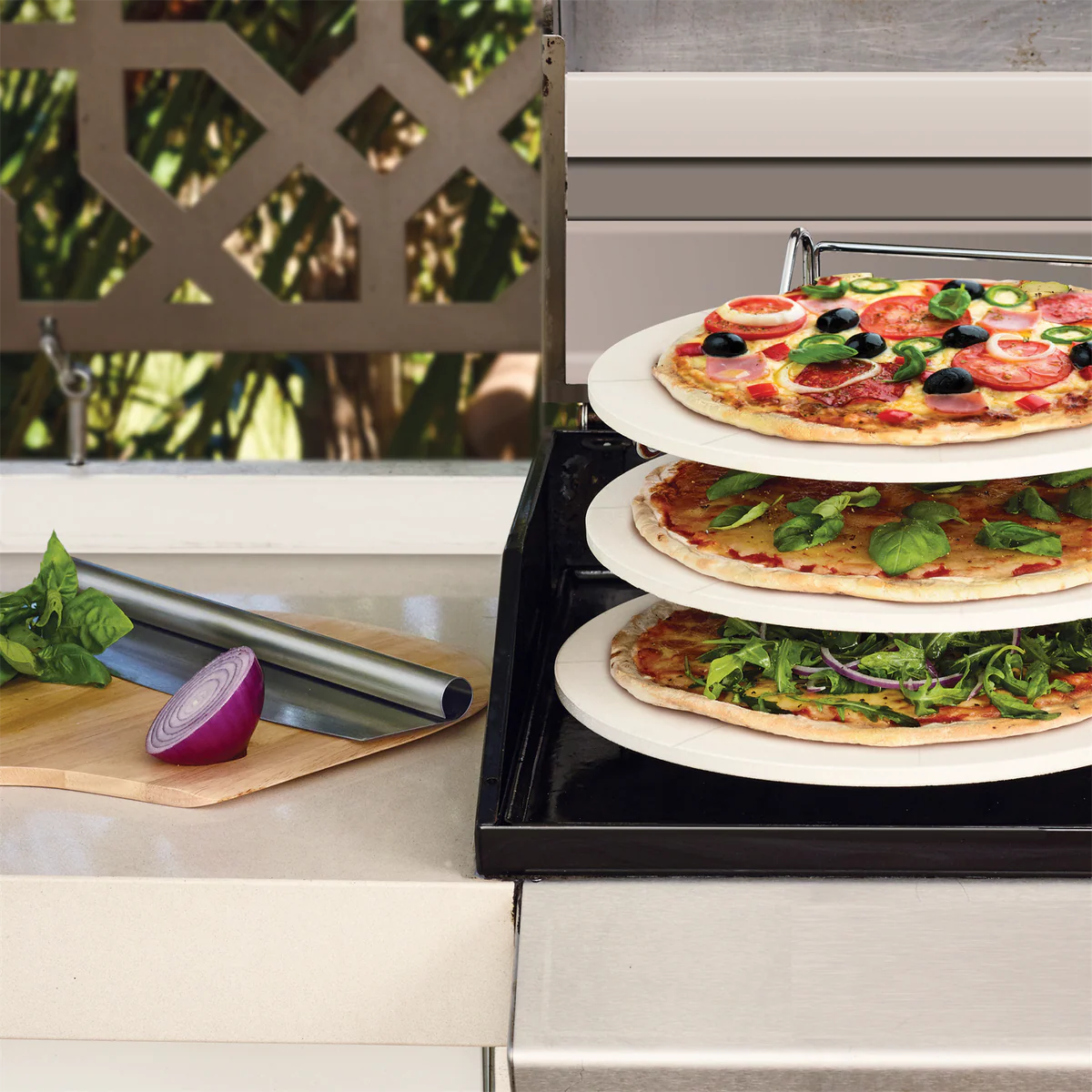 Matador Pizza Stone Stacker Set - 330mm - Cordierite - 3 Pizzas - Image 2