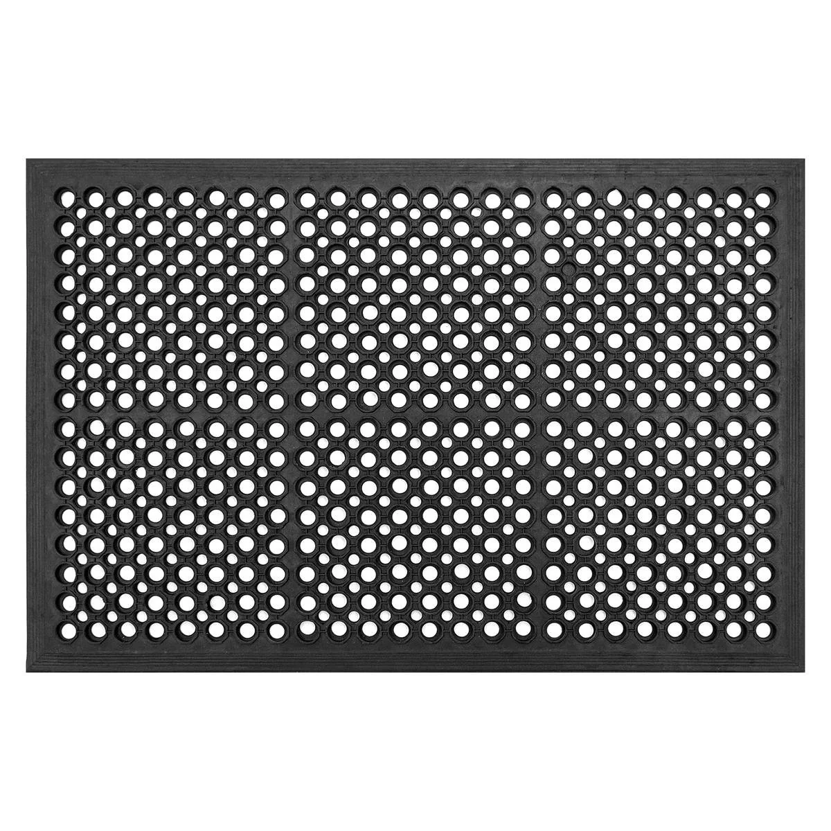 Matpro Safety Cushion Mat - 80cm x 120cm - Black Rubber - Non-Slip