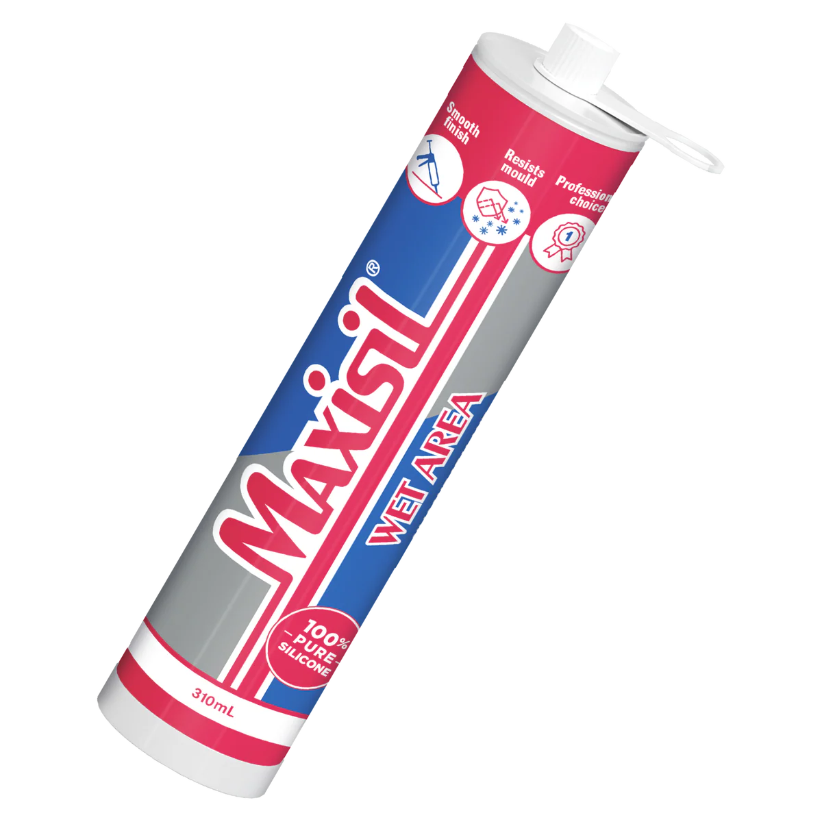 Maxisil Tile Silicone - 310ml - Mid Grey - Acetic Cure - Mould Resistant