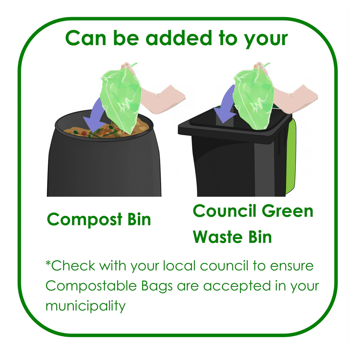 Maze 9L Slim Compostable Bags 20 Pack - 465mm x 350mm - Green - Image 4