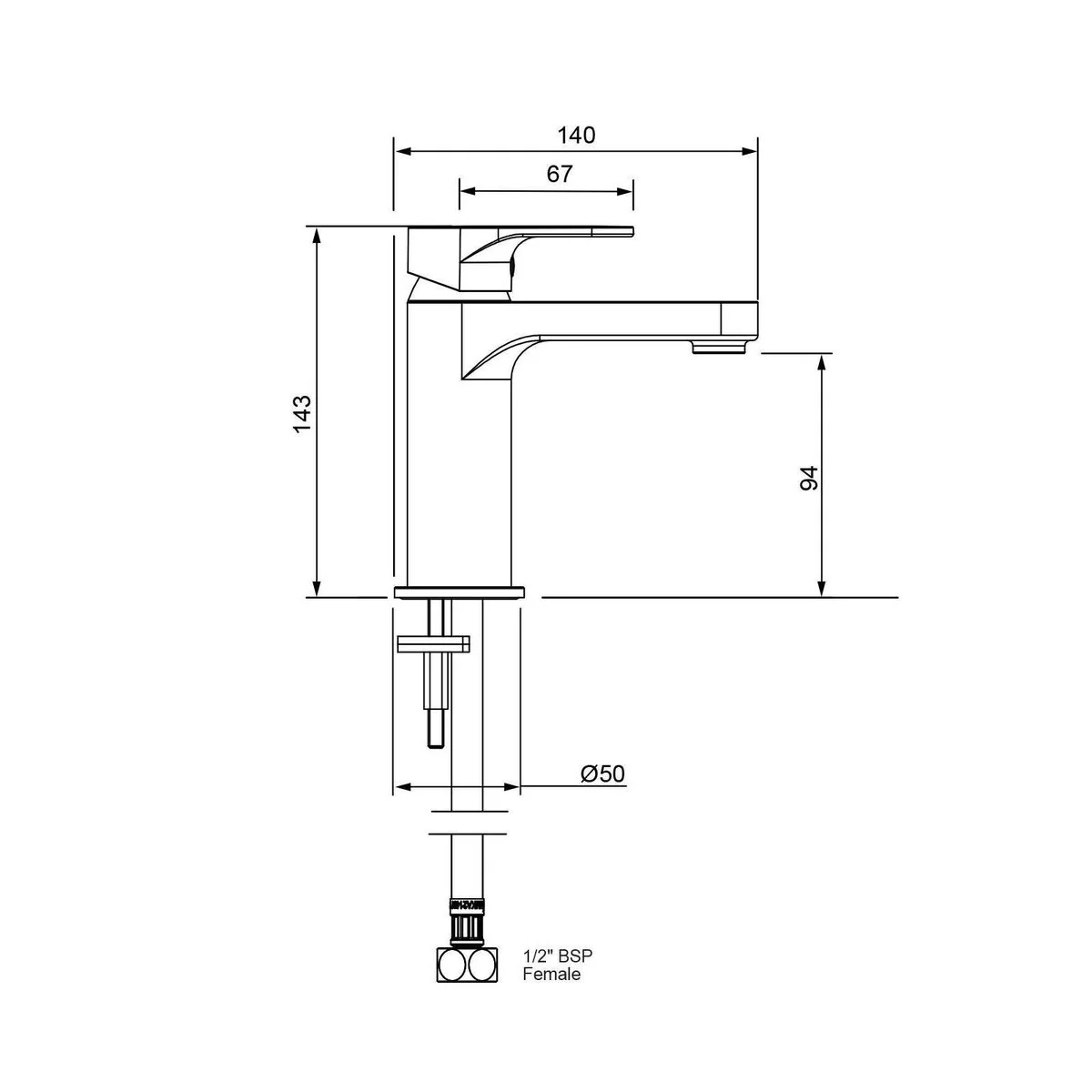 Methven Krome Basin Mixer - Lead Free Brass - Chrome - 50mm x 143mm - Image 2