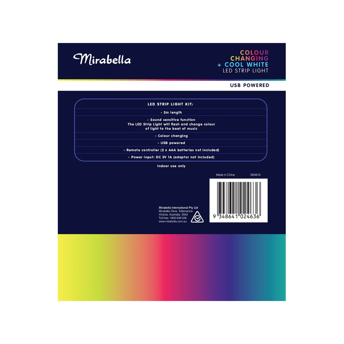 Mirabella 2m LED Strip Light - USB Powered - Colour Changing - Dimmable - Image 3