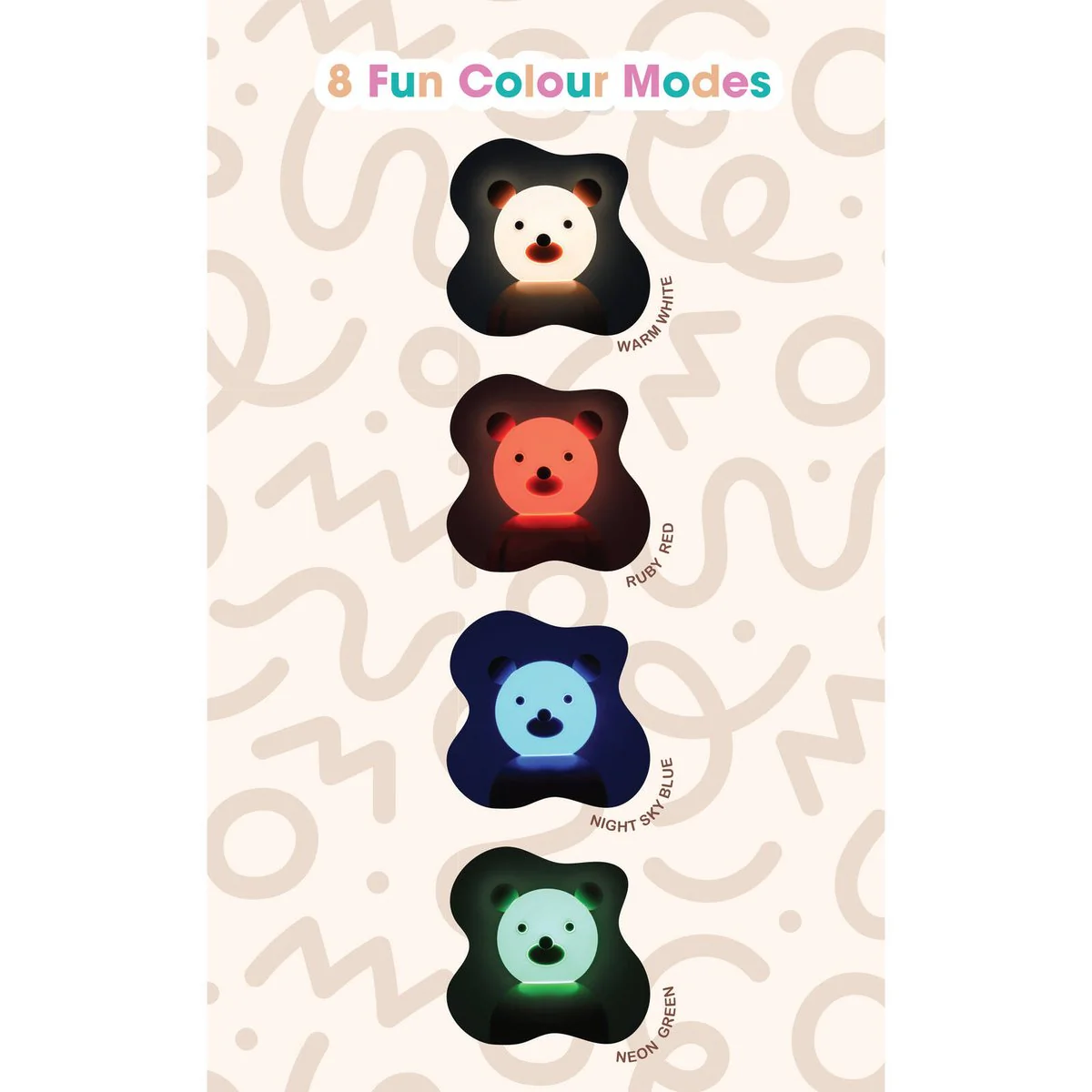 Mirabella Bear Night Light - 90mm x 150mm - Dual Powered - Colour Changing - Image 5