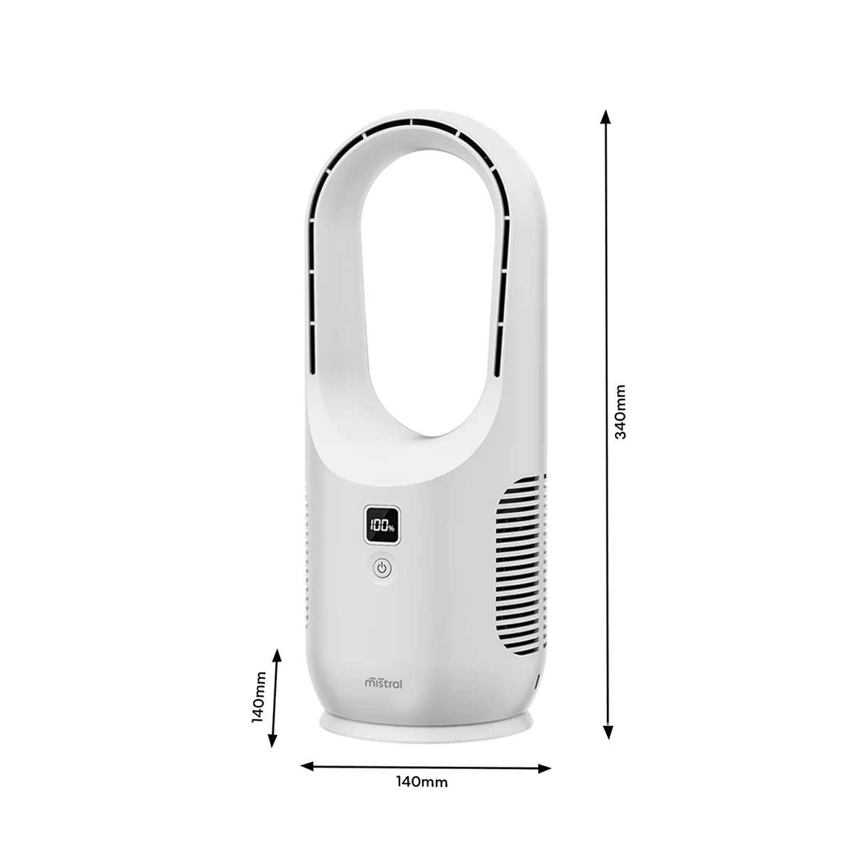 Mistral Rechargeable Bladeless Desk Fan - 3 Speeds - Portable - Safe - Image 4