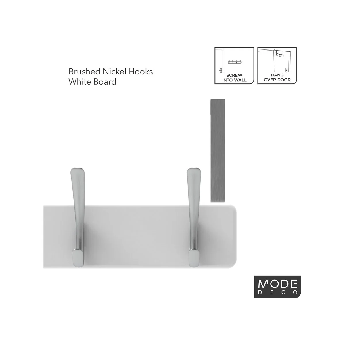 Mode 4 Over Door Hanger - 5 Hooks - 450mm x 70mm x 45mm - White - Image 4