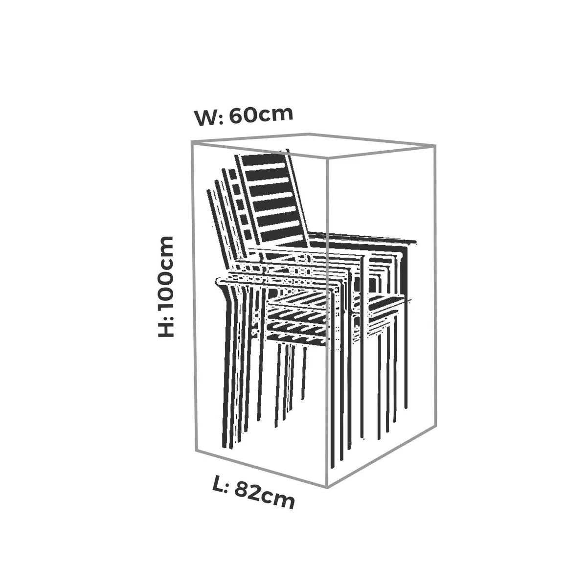 Mojo All Weather 6 Stack of Chairs Cover 600mm x 1000mm - UV Resistant, Weatherproof - Image 3